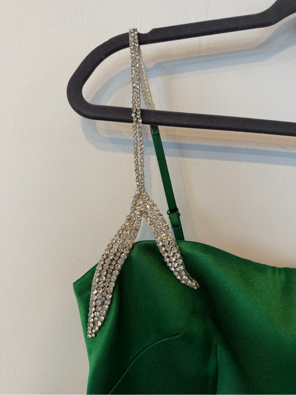 Rachel Gilbert Leora Gown NWOT Emerald Green Satin Wedding Formal Size 8 AU 3 - Picture 10 of 15